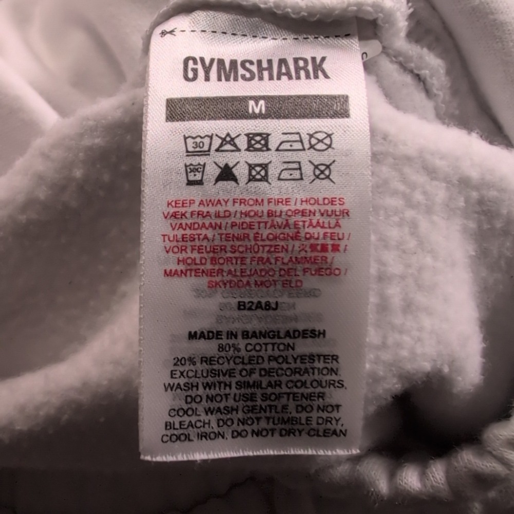 Gymshark Rest Day Lounge Shorts Womens Medium White Fleece Athletic Gym Logo - Picture 5 of 8